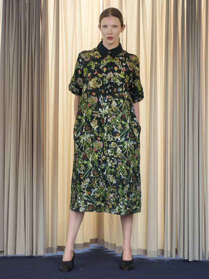 Anntian Shirtdress, Pressed Flowers