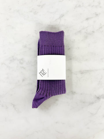 Baserange Rib Ankle Sock, Yu Purple