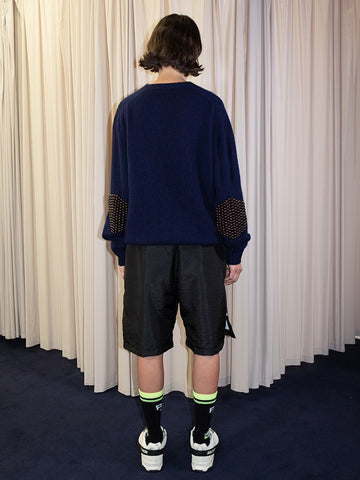 Bless Pearlpad Sweater, Navy/Brown Wood