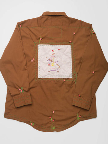 Cute Tender Memory Enrobed in the Rabbit's Garden Button Up