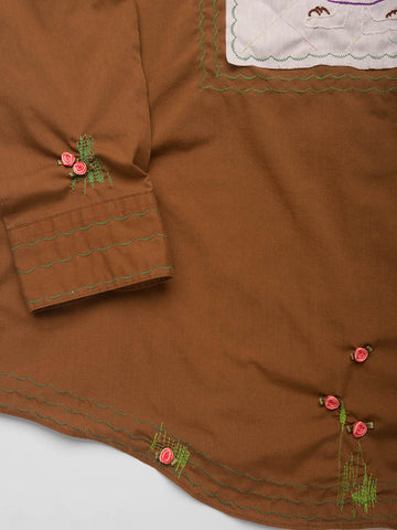 Cute Tender Memory Enrobed in the Rabbit's Garden Button Up