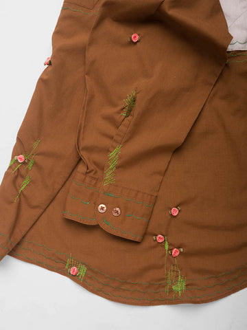 Cute Tender Memory Enrobed in the Rabbit's Garden Button Up