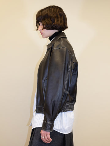 Dunst Leather Jacket, Brushed Black