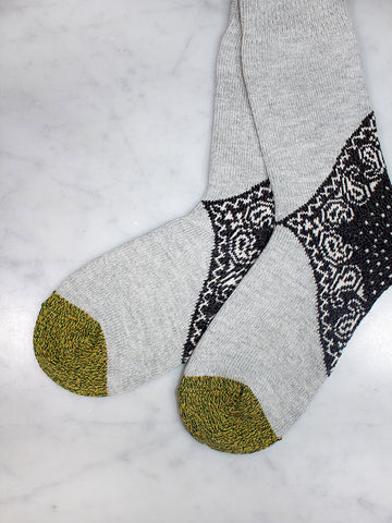 Kapital 96 Yarns Paisley Heel Bandana Socks, Black