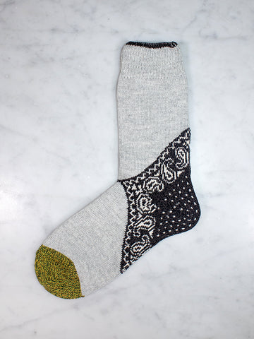 Kapital 96 Yarns Paisley Heel Bandana Socks, Black