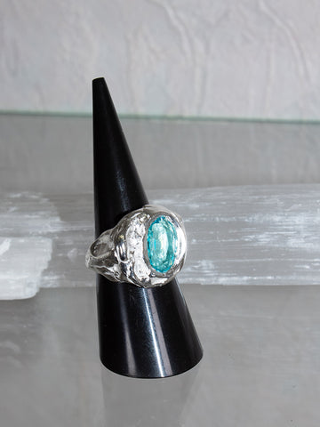 Simuero Lago Ring, Silver/Aquamarine