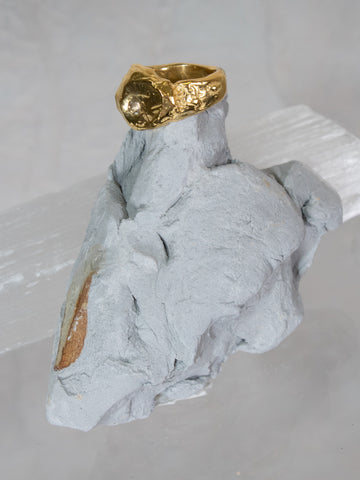 Simuero Marea Ring, Gold/White Amethyst